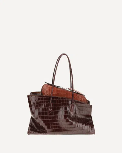 Attico La Passeggiata Medium Shoulder Bag In Burgundy