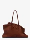 Attico La Passeggiata Medium Suede Shoulder Bag In Brown
