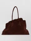 Attico Rectangular Suede Finish Double Handles Shoulder Bag