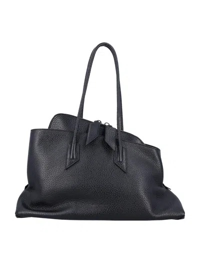 Attico La Passeggiata Medium Top Handle Bag In Black