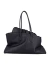 Attico La Passeggiata Leather Shoulder Bag In Black