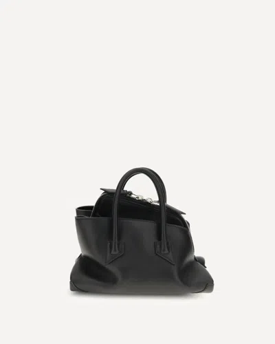 Attico La Passeggiata Mini Leather Handbag In Black