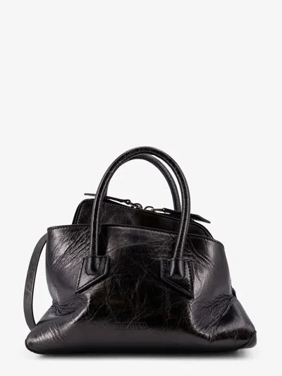Attico La Passeggiata Mini Leather Handbag In Gray