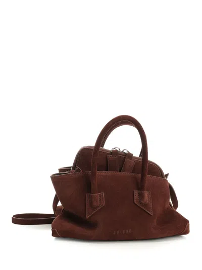 Attico La Passeggiata Mini Suede Handbags Brown