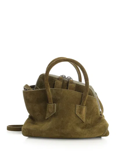 Attico La Passeggiata Mini Suede Handbags Green