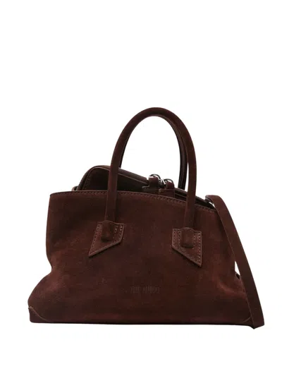 Attico La Passeggiata Mini Suede Mini Handbag In Brown
