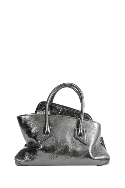 Attico La Passeggiata Mini Top Handle Bag In Silver
