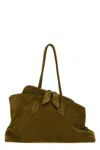 Attico Suede Finish Tote Bag With Double Handles In Green
