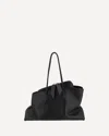 Attico La Passeggiata Medium Asymmetric Leather Tote In Black