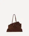Attico Medium La Passeggiata Suede Tote Bag In Brown