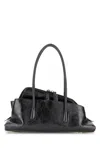 Attico Charcoal Leather Small La Passeggiata Handbag