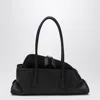 Attico 'la Passeggiata Small' Black Shoulder Bag With Tubular Handles And Impressed Logo On The Front In Black