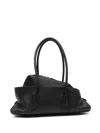 Attico La Passeggiata Small Leather Shoulder Bag In Black