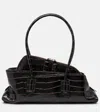 Attico La Passeggiata Small Leather Tote Bag In Brown
