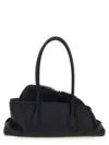 Attico Black Leather La Passeggiata Small Shoulder Bag In Black