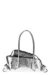 Attico 'la Passeggiata Small' Shoulder Bag In Silver