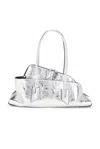 Attico La Passeggiata Small Top Handle Bag In Silver