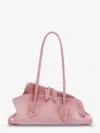 Attico La Passeggiata Suede Shoulder Bag In Pink