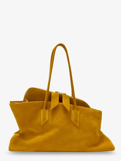 Attico La Passeggiata Suede Shoulder Bag In Yellow