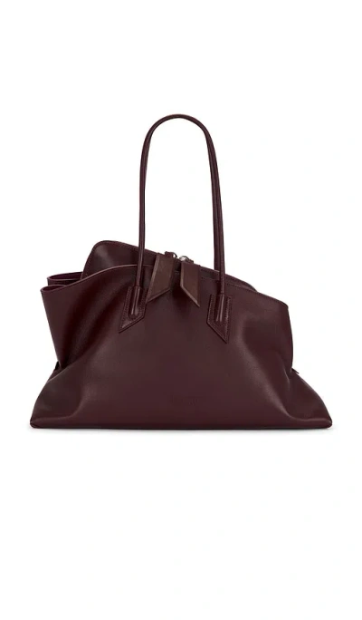 Attico La Passeggiata Brown Shoulder Bag With Two Top Handles In Leather Suede Woman
