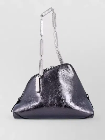 Attico La Scala Chain Clutch Metallic Leather