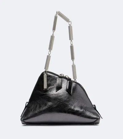 Attico La Scala Medium Leather Tote Bag In Gray