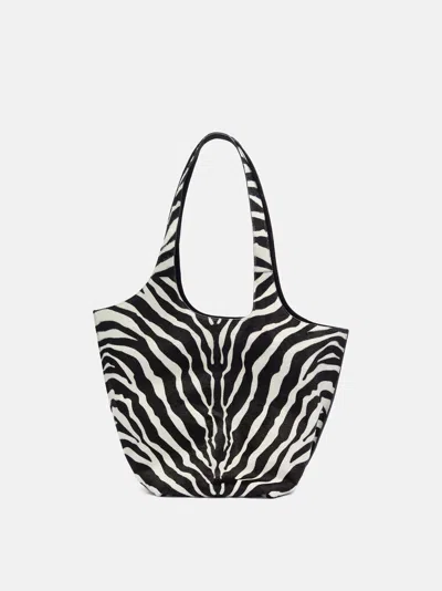 Attico ''la Scoop Large'' Black And White Shoulder Bag In Multi