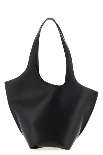 Attico La Scoop Medium Shoulder Bag In Black