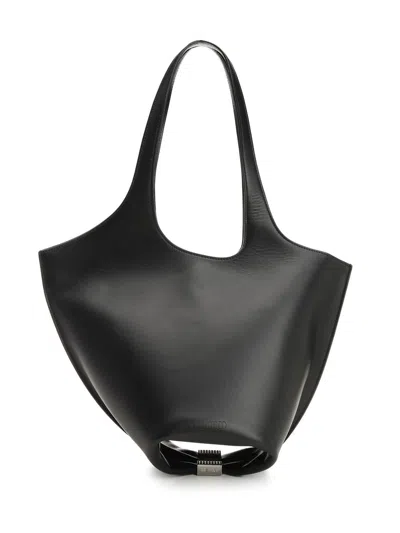 Attico La Scoop Shoulder Bags Black