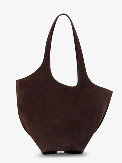 Attico La Scoop Suede Shoulder Bag In Brown