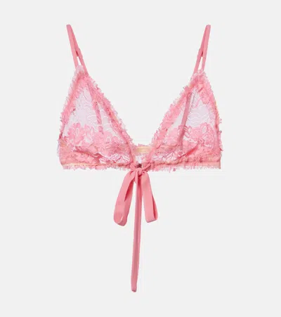 Attico Lace Bra Top In Pink