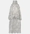 Attico Lace Minidress In Grey