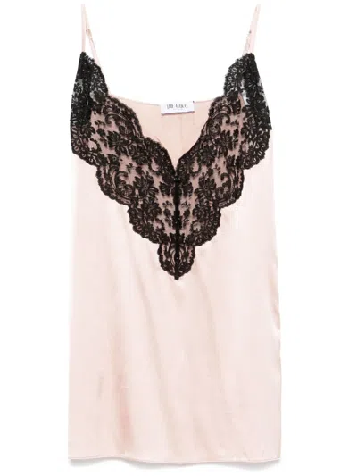 Attico Lace-panel Mini Dress In Pink