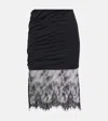 Attico Lace-trimmed Miniskirt In Black