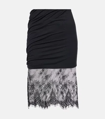 Attico Lace-trimmed Miniskirt In Black