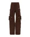 Attico Cotton Jersey Cargo Sweatpants In Brown