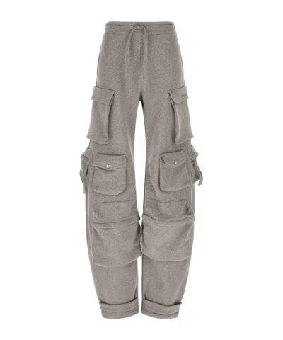 Attico Lace-up Casual Pants In Gray