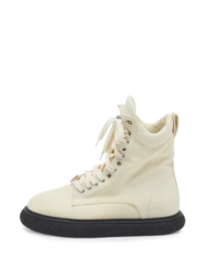Pre-owned Attico Lace-up Combat Boots In Neutral