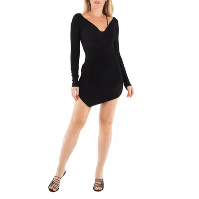 Attico Ladies Black Desai Asymmetric Minidress