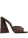 Attico Ladies Brown Sequins Devon 115 Mm Mule