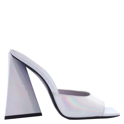 Attico Ladies Holographic Silver Devon Mules