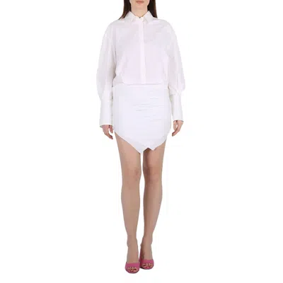 Attico Ladies White Long-sleeved Hatty Mini Dress