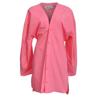 Attico Lala Mini Dress In Pink Cotton