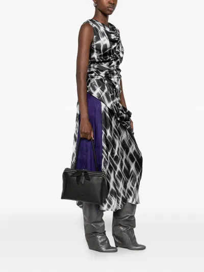 Attico Laltra Di Milano Leather Tote Bag In Black