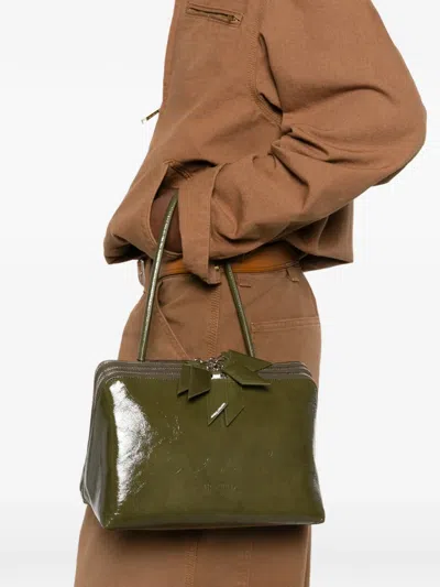 Attico L'altra Di Milano Patent-leather Tote Bag In Green