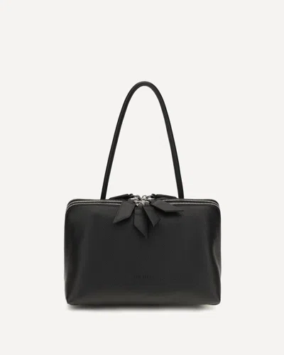 Attico Black Calf Leather Bos Taurus Shoulder Bag In Pink