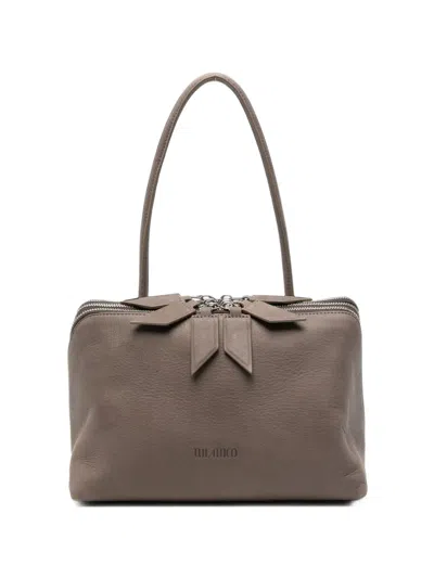 Attico L'altra Di Milano Triple-zip Leather Tote Bag In Gray