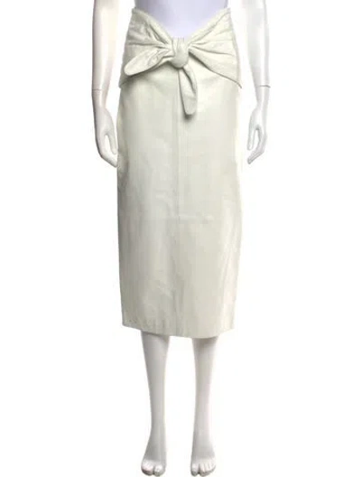 Pre-owned Attico Lamb Leather Midi Length Skirt In White