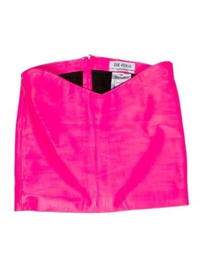 Pre-owned Attico Lamb Leather Mini Skirt In Pink