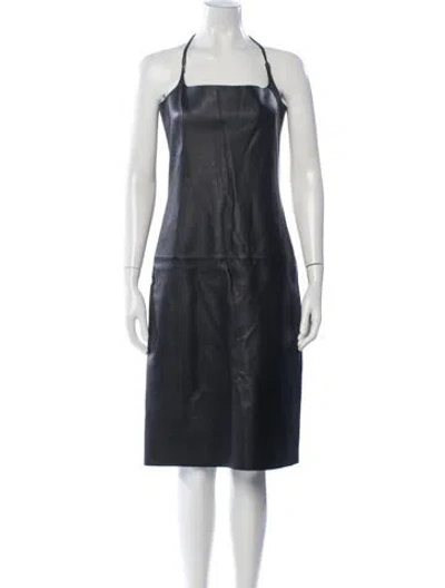 Pre-owned Attico Lambskin Mini Dress In Black